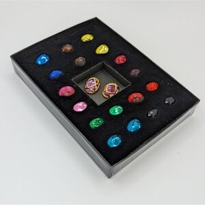 Signed Joan Rivers Classic Set of9 Interchangeable Cabochon Clip On Earrings NWT